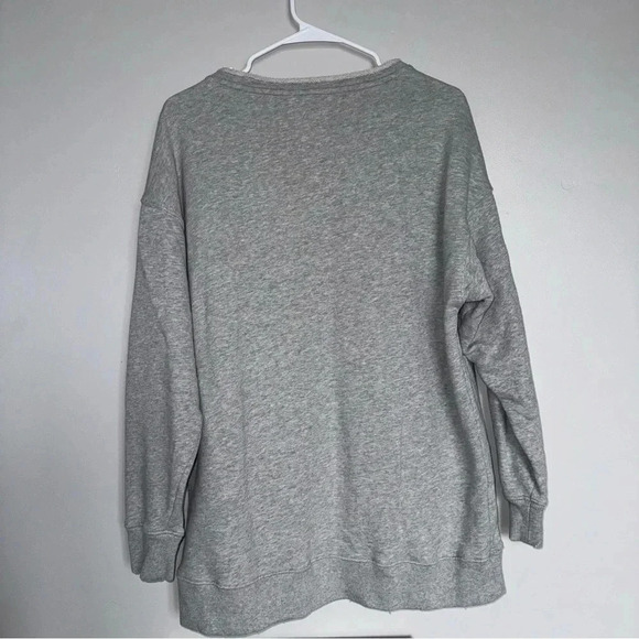 Aerie Lace Up Oversized Crew Sweatshirt Heather Gray Size Small - Picture 5 of 5